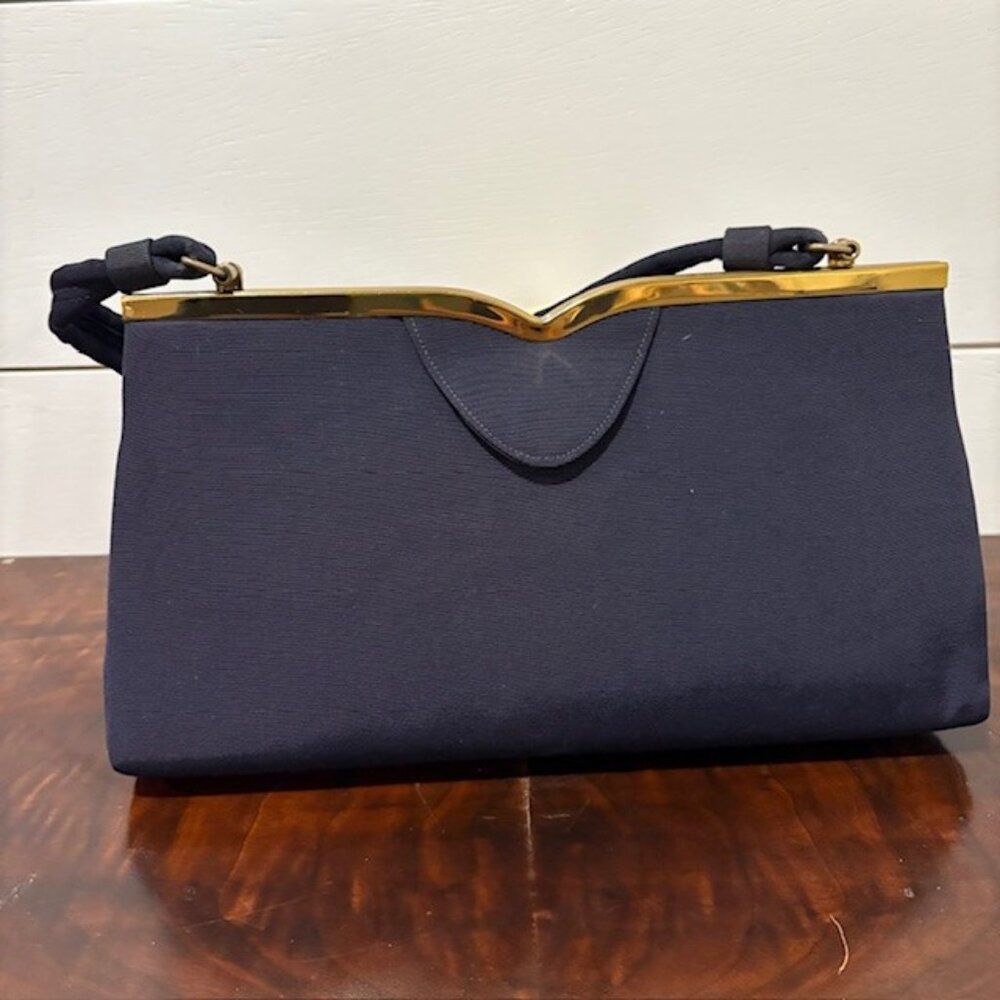 Vintage Ingber Clutch  - Navy Blue